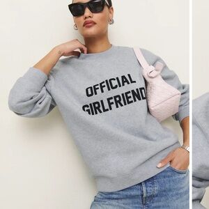 Reformation Emma Crewneck Sweatshirt Official Girlfriend' -  NWT Size -M